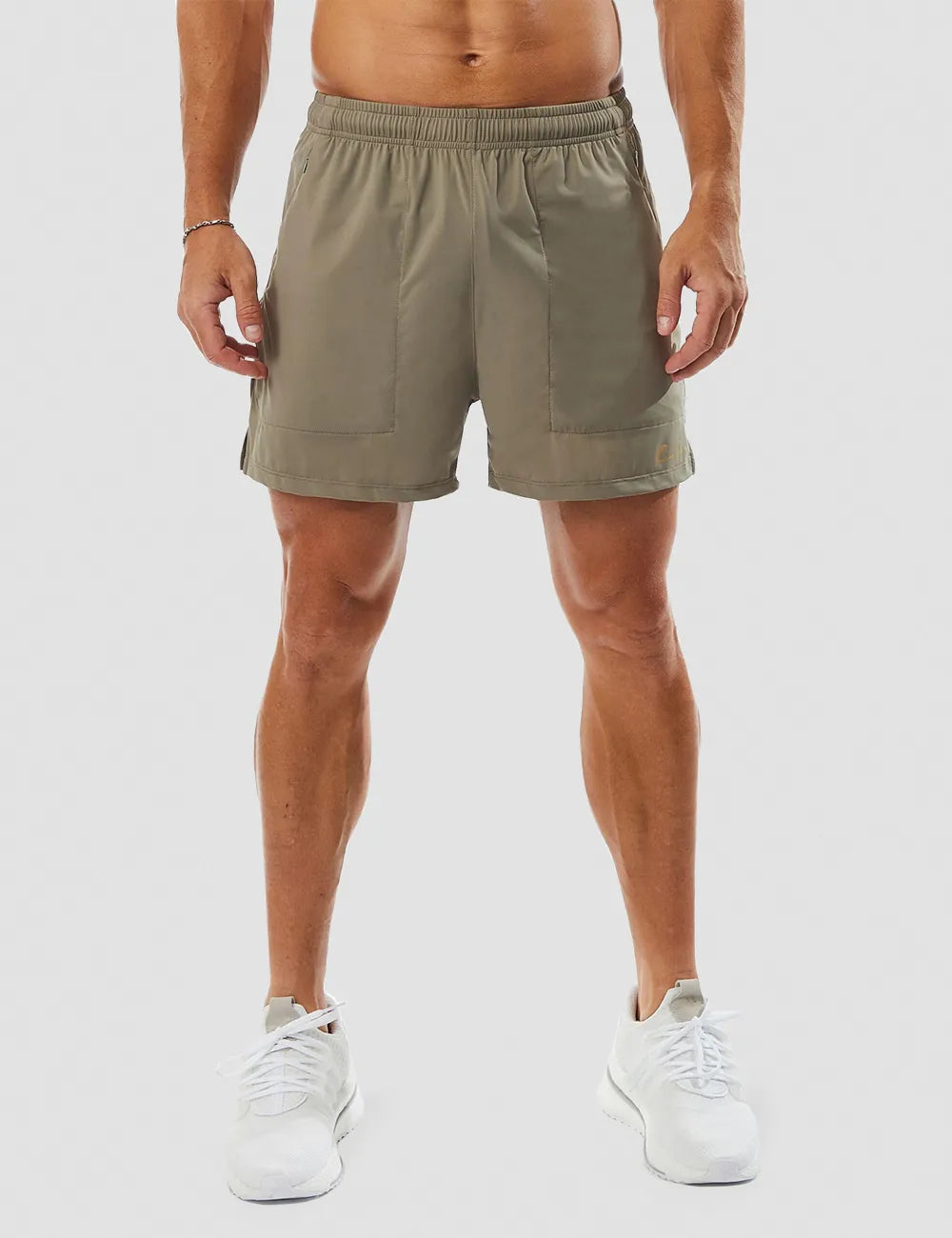 Solid Gym Shorts 5" - Olive Green